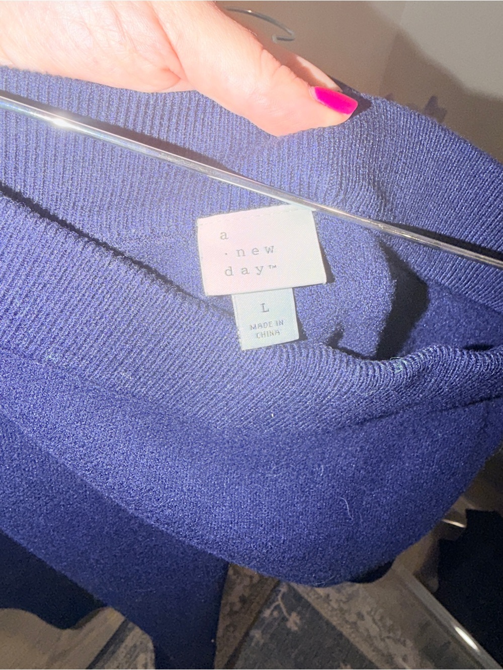 a new day, Navy Knit Hoodie and Pencil Skirt Set, Hoodie M & Skirt L - Picture 11 of 11